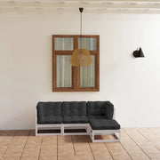 Set Divani da Giardino 4 pz con Cuscini Legno Massello Pino 3076575