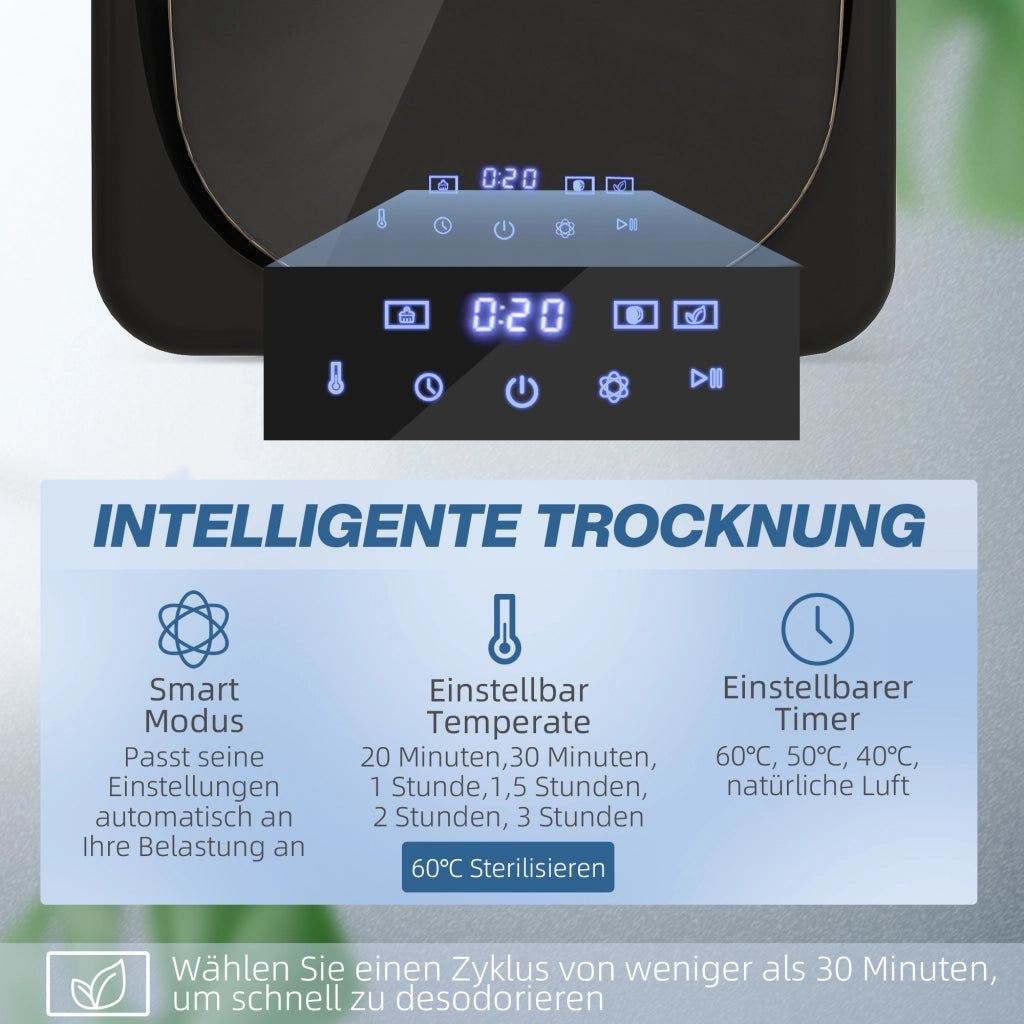 Asciugabiancheria con UV ¨C zephmum ¨C Nero Acciaio Inox