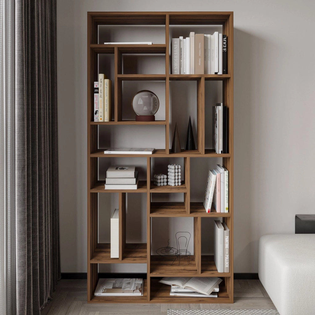 Libreria in legno "Nicola" - 90 x 30 x 180 cm - Marrone