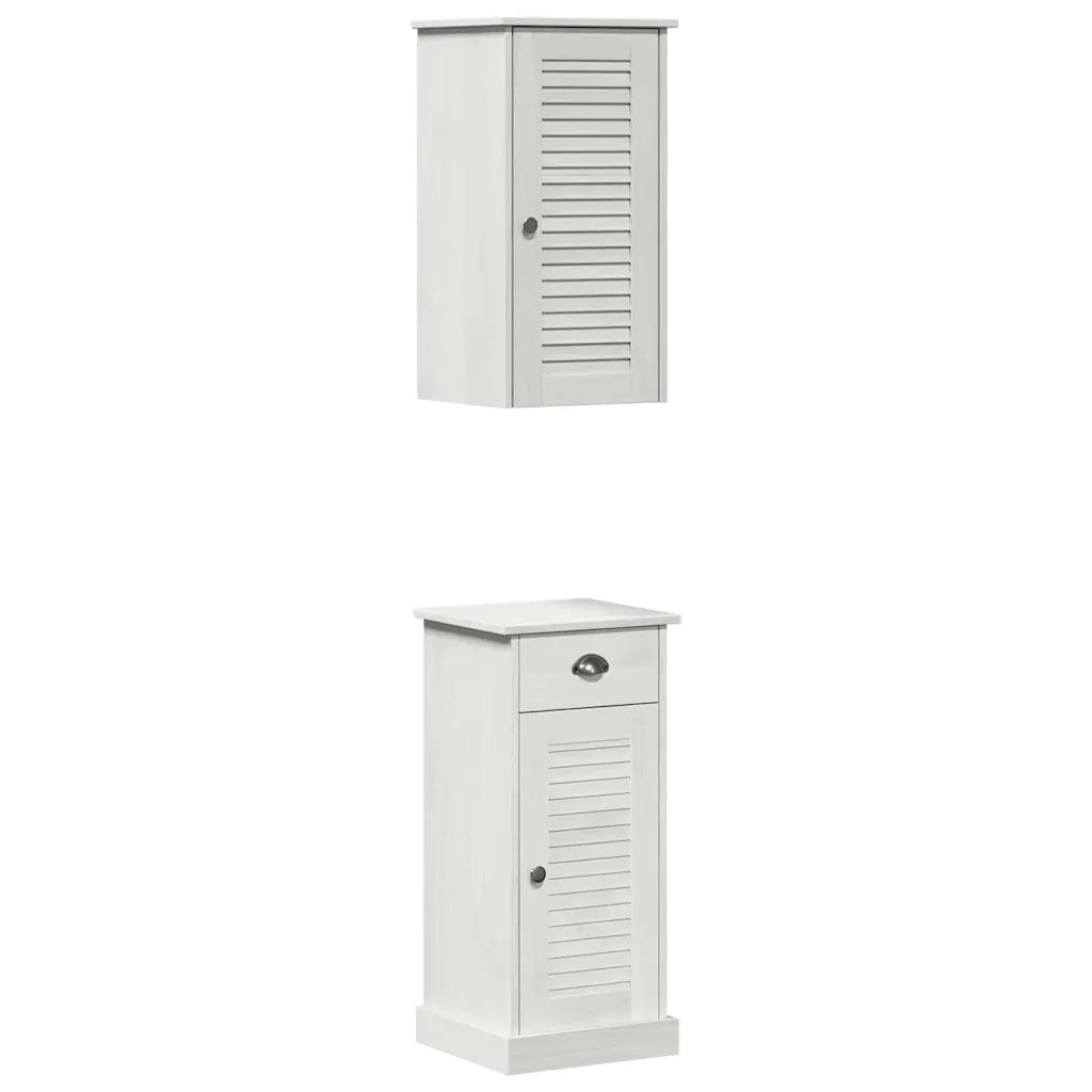Mobile da Bagno | Armadio da bagno con cassetto VIGO 2 pz Bianco e Bianco Antico