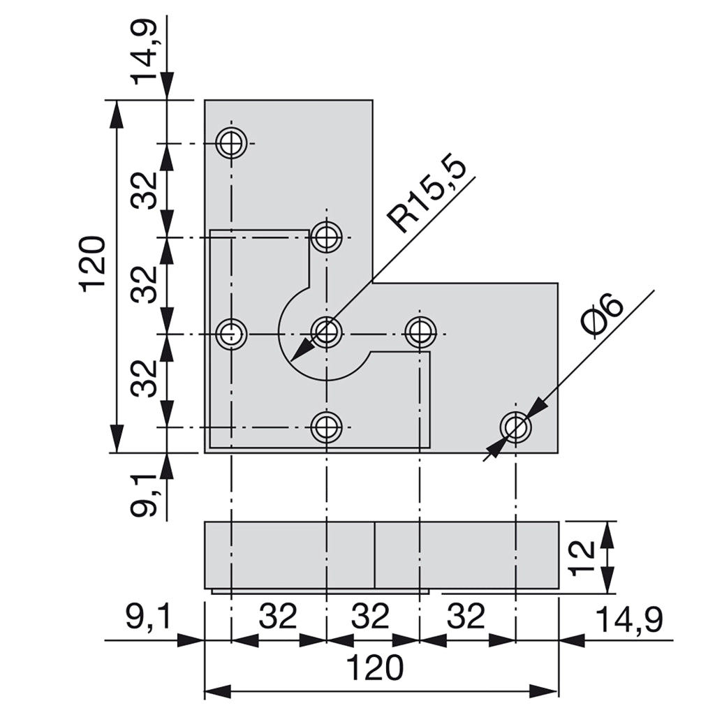 Emuca Piedino per mobile Alumix 8, altezza 12 mm, Verniciato alluminio, Tecnoplastica, 20 u.