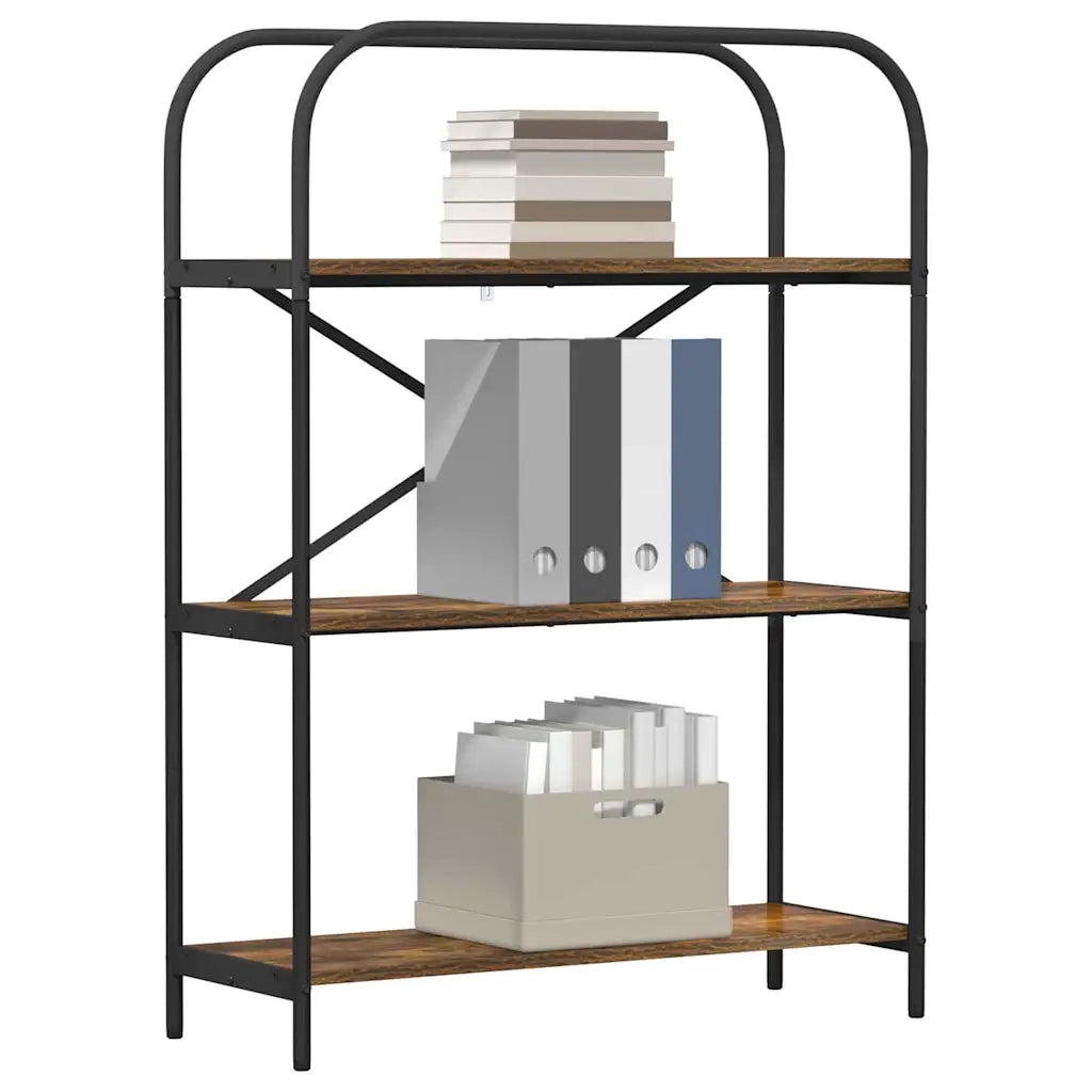 Libreria-Scaffale per Libri-Mobile di Stoccaggio Rovere fum¨¦ 80 x 30 x 109 cm Legno multistrato 124437