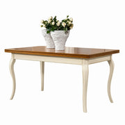 Tavolo rettangolare in legno allungabile 160x85 finitura bicolore - Mobili 2G
