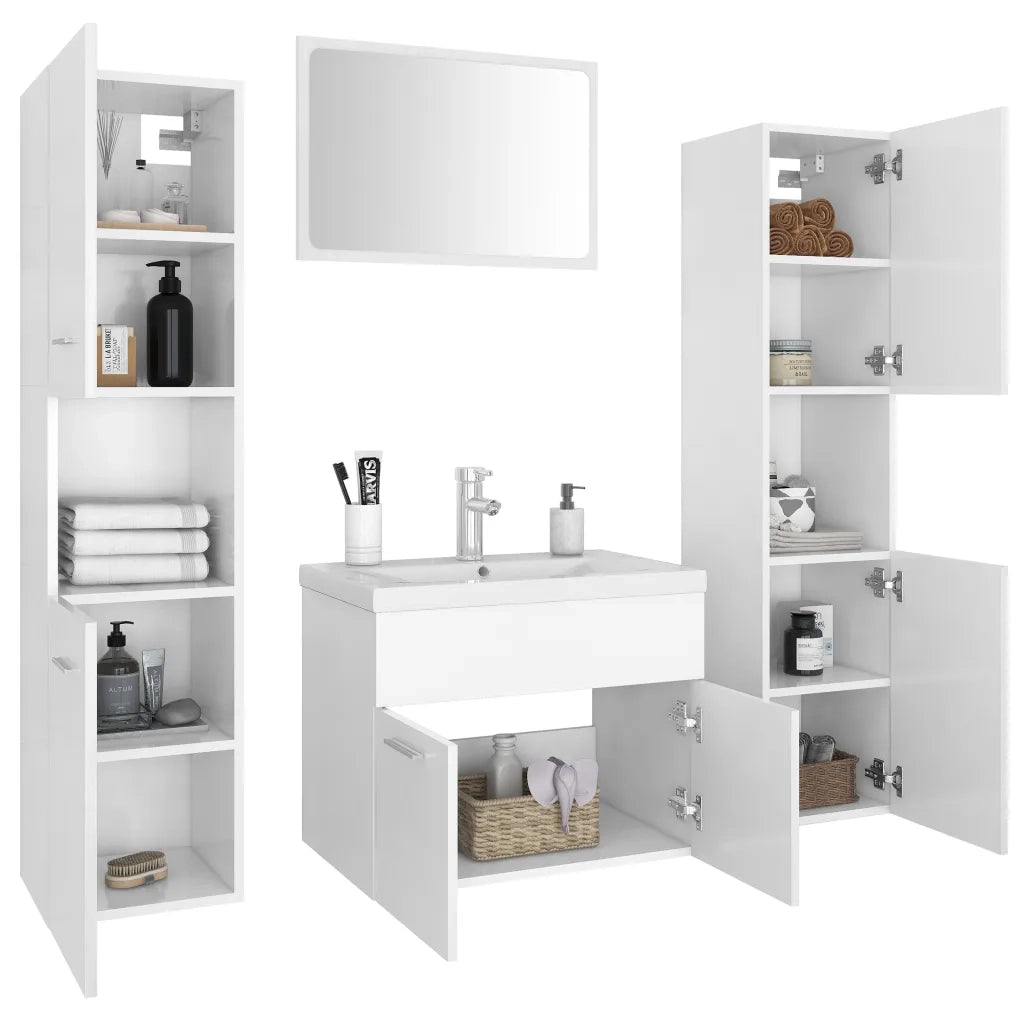 Set Mobili da Bagno Bianco in Truciolato cod mxl 53040