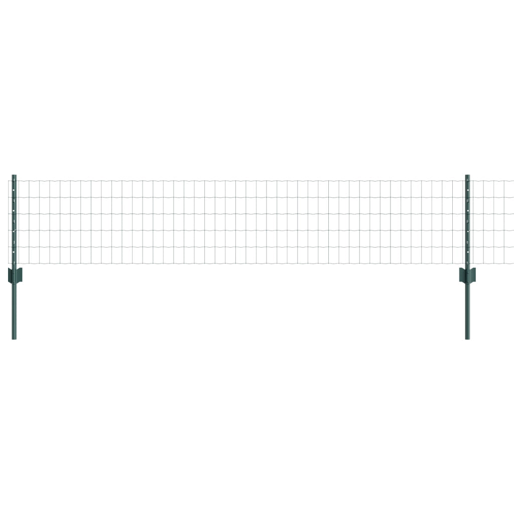 Recinzione Euro con 5 Pali U Verde 0,4x10 m Metallo