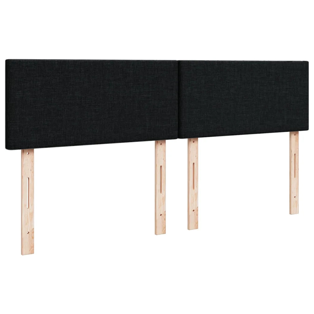 Giroletto a Molle con Materasso Nero 160x200 cm in Tessuto