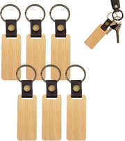Sostegno per Chiavi in Legno - Personalizzabile DIY Sostegno per Chiavi - Decorazione Creativa - Bianco - 6 Pezzi - Ideale per Gravure e Scrittura -