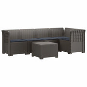 Divano da Giardino 5 Posti con Cuscini Stile Rattan PP 3444085