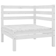 Divano Angolare da Giardino Bianco in Legno Massello di Pino cod mxl 39541