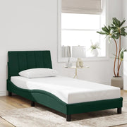 Giroletto senza Materasso Hanko Verde Scuro 80x200 cm in Velluto