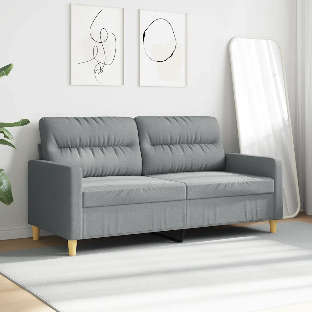 Divano a 2 Posti Grigio Chiaro 140 cm in Tessuto 359235