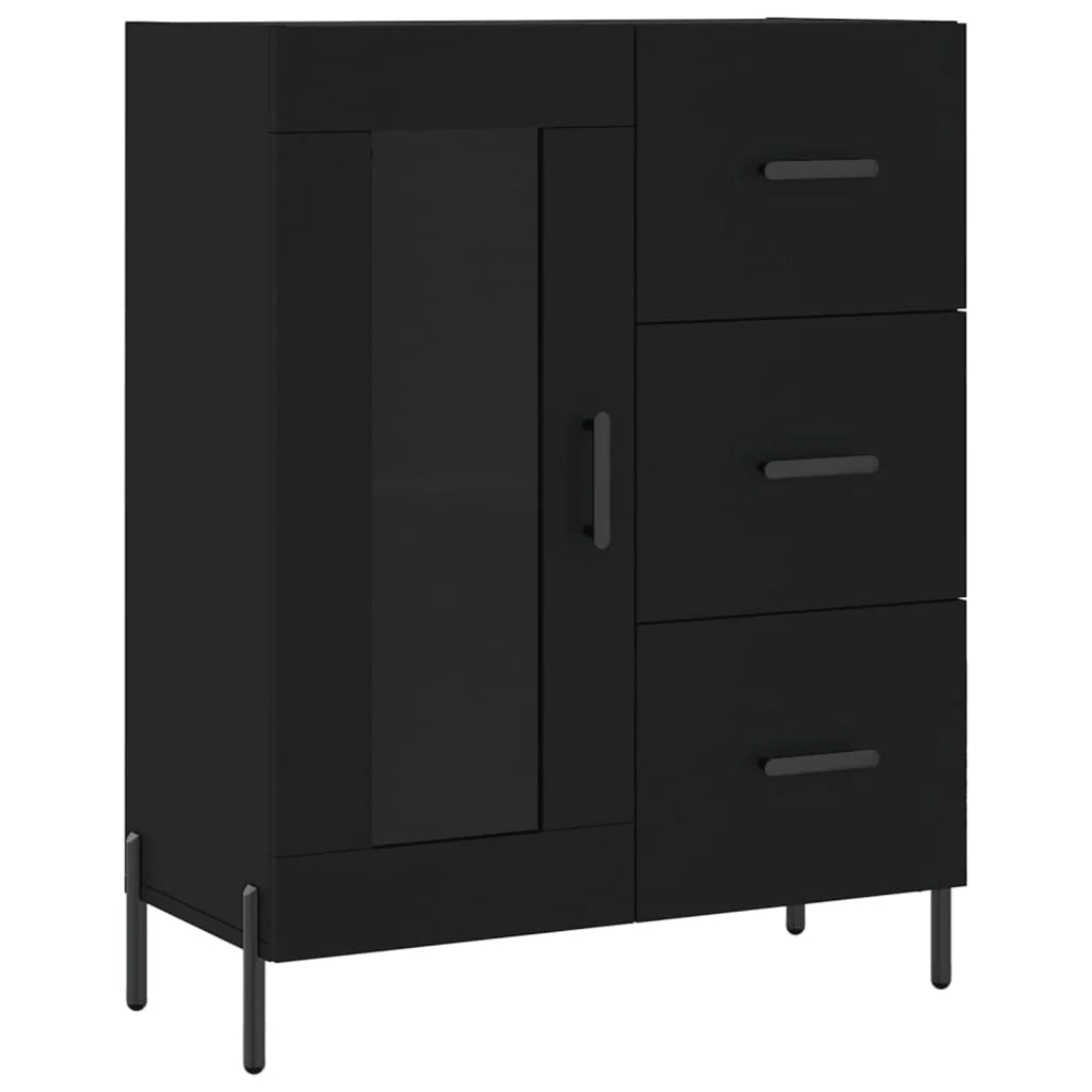 Buffet credenza cassettiera mobiletto mobile contenitore organizer cucina soggiorno salotto alto 69,5 x 34 x 180 cm legno ingegnerizzato nero 02_0035099