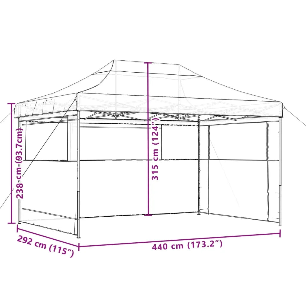 Tenda Party 440 x 292 x 315 cm Arancione con telaio blu 4004969