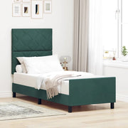 Letto a molle con testiera Verde Scuro 80 x 200 cm Velluto 3344972