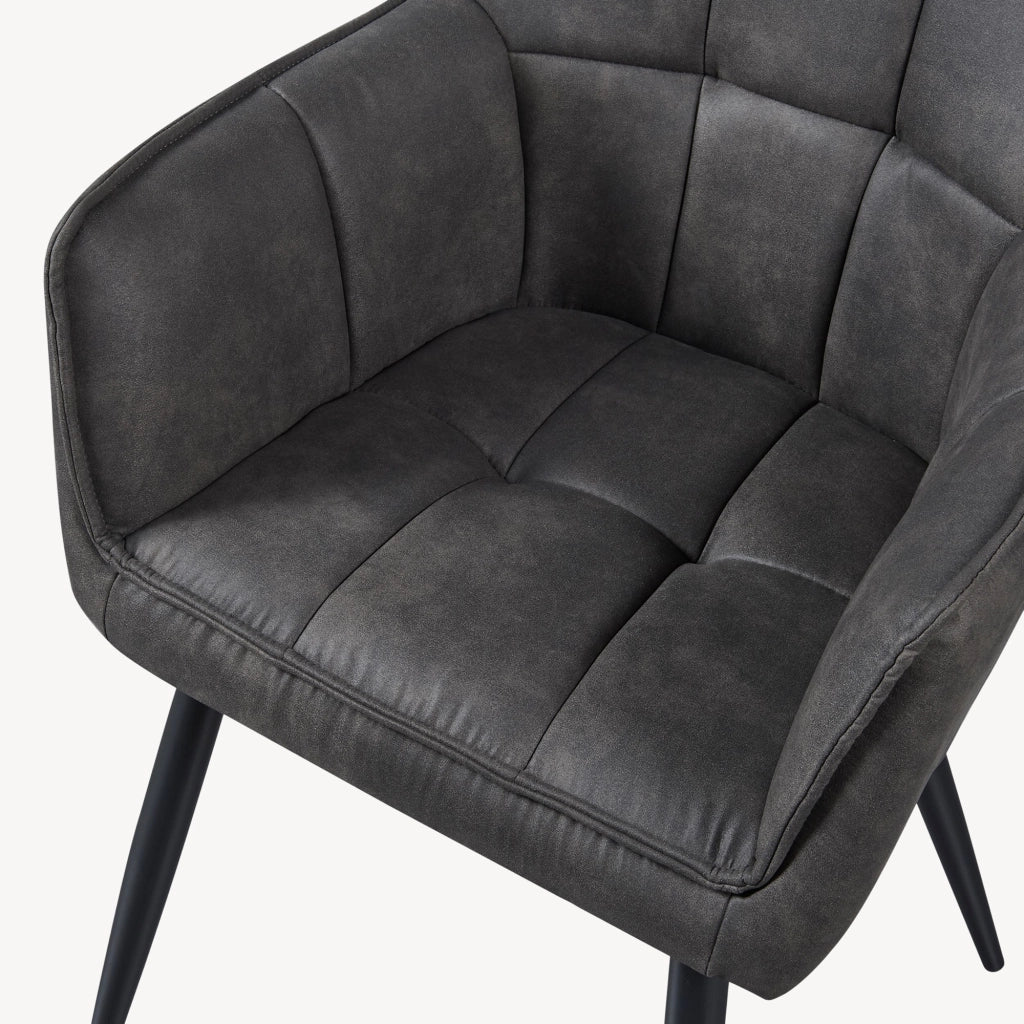 Set di 2 Sedie per Sala Pranzo Birmingham Effetto Velluto Grigio Scuro [en.casa]