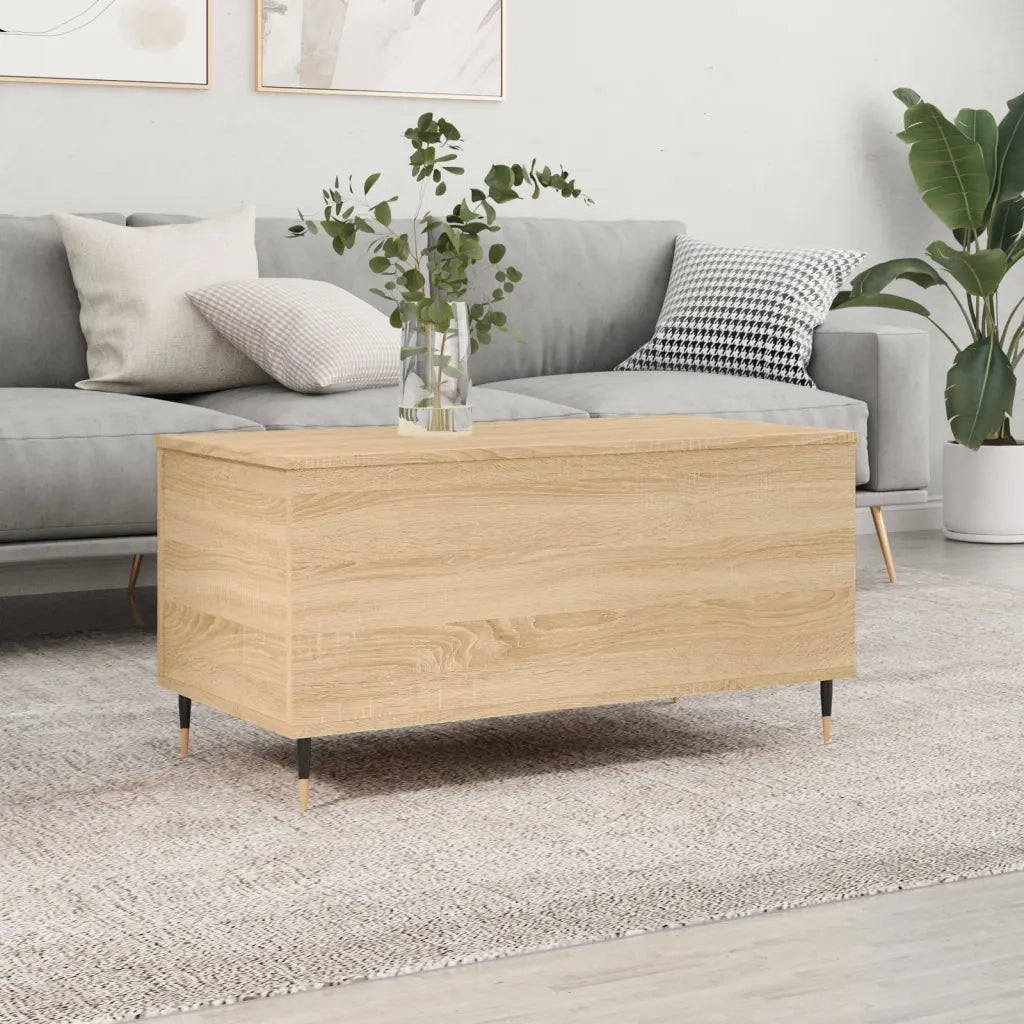 Tavolino Salotto Rovere Sonoma 90x44,5x45 cm Legno Multistratocod mxl 126711