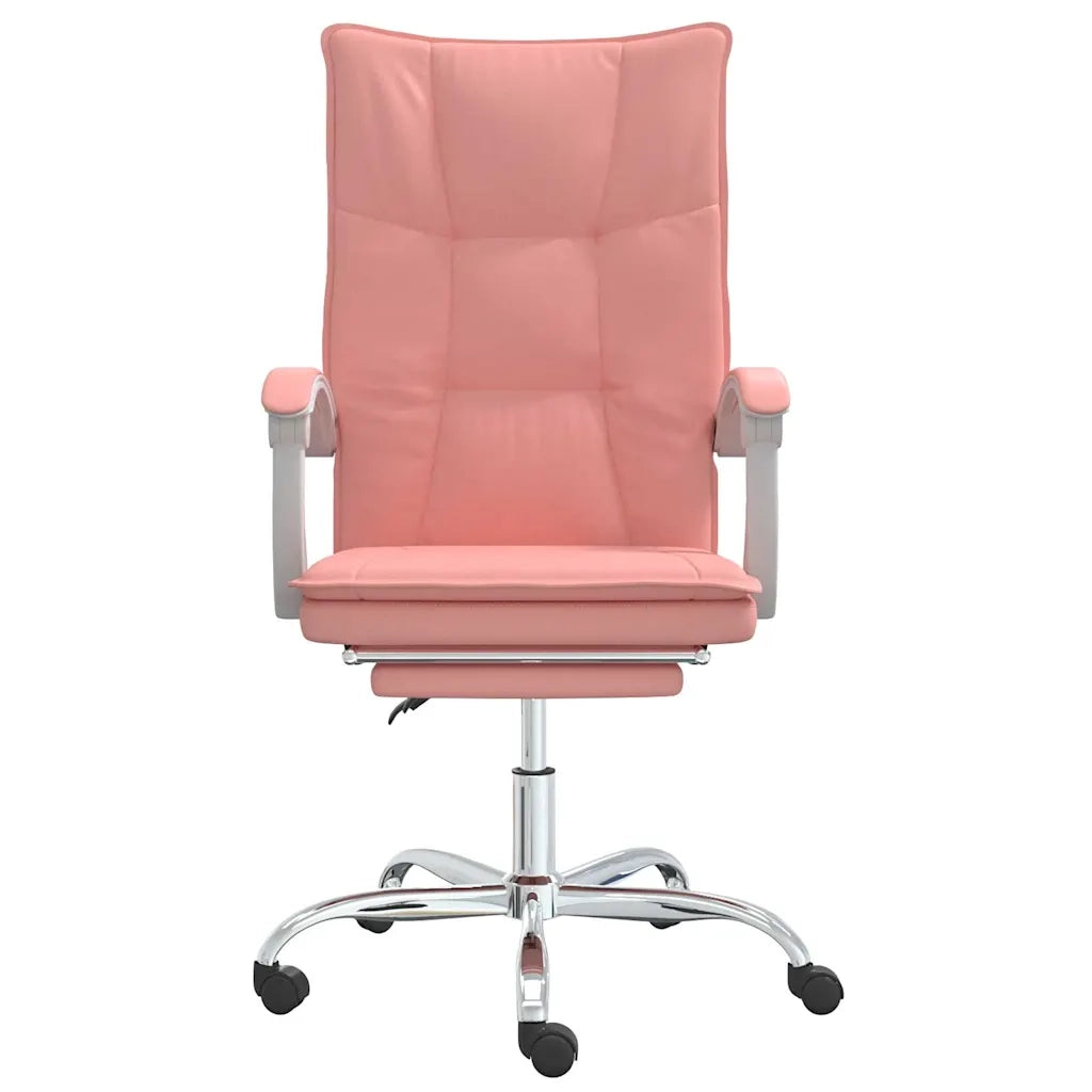 Sedia per studi-Poltrona da Ufficio Reclinabile Rosa in Similpelle 112666