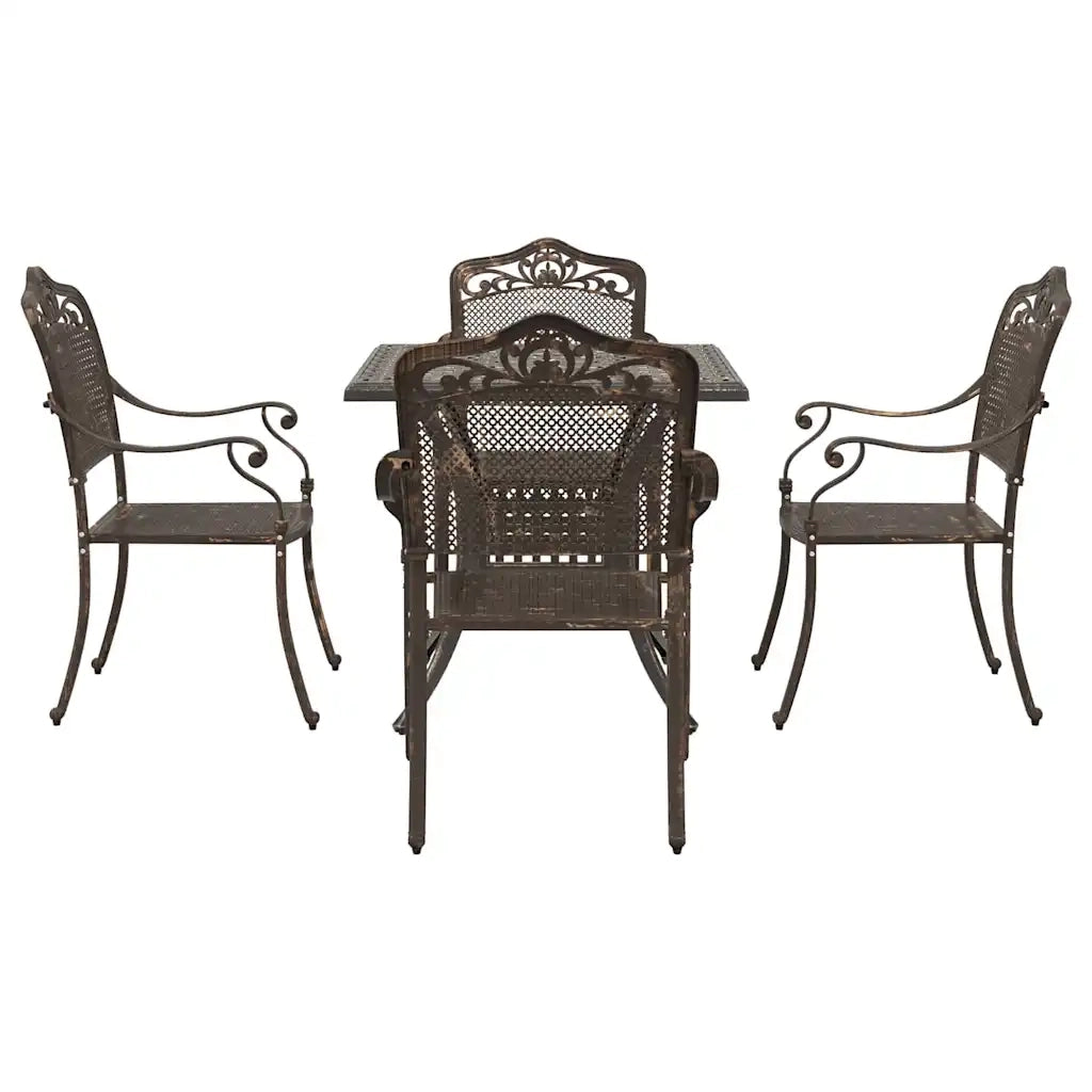 Set di Tavolo da Giardino 5 pcs Bronzo Alluminio pressofuso 3334744