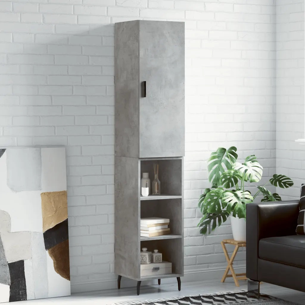 Credenza Grigio Cemento 34,5x34x180 cm in Legno Multistratocod mxl 102149