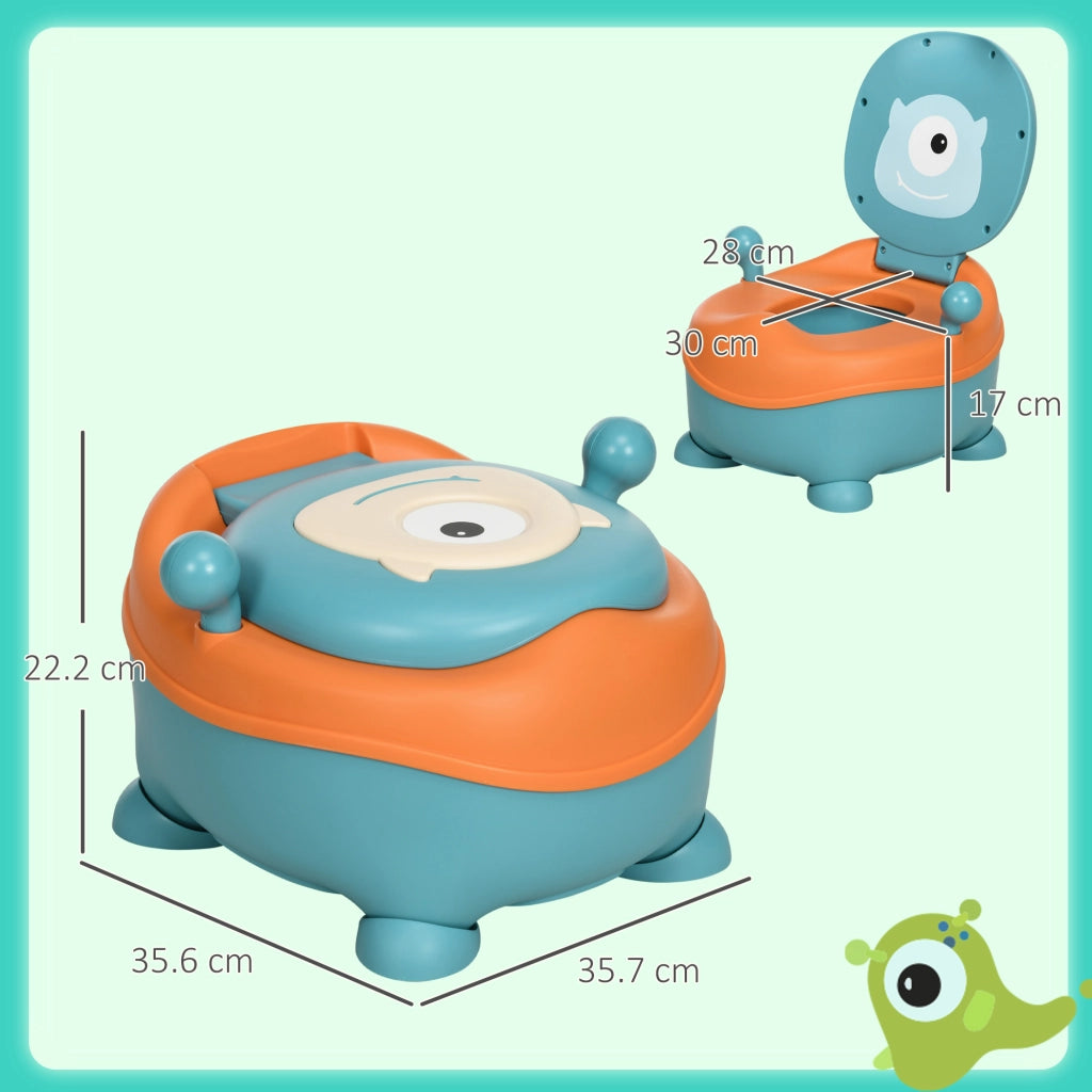 Vasino Ergonomico per Bambini 6+ Mesi con Schienale e Vaschetta Rimovibile Blu Arancione