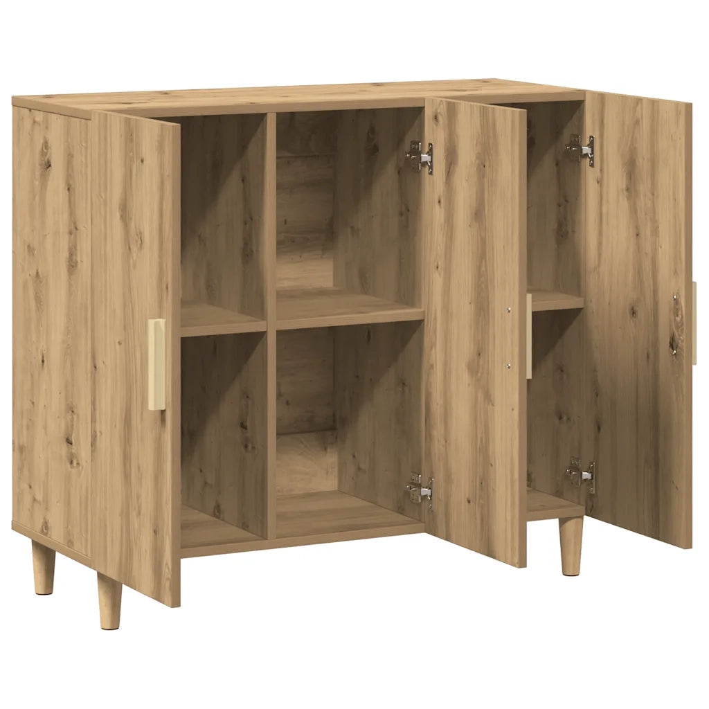 Credenza Rovere Artigianale 90x34x80 cm in Legno Multistrato