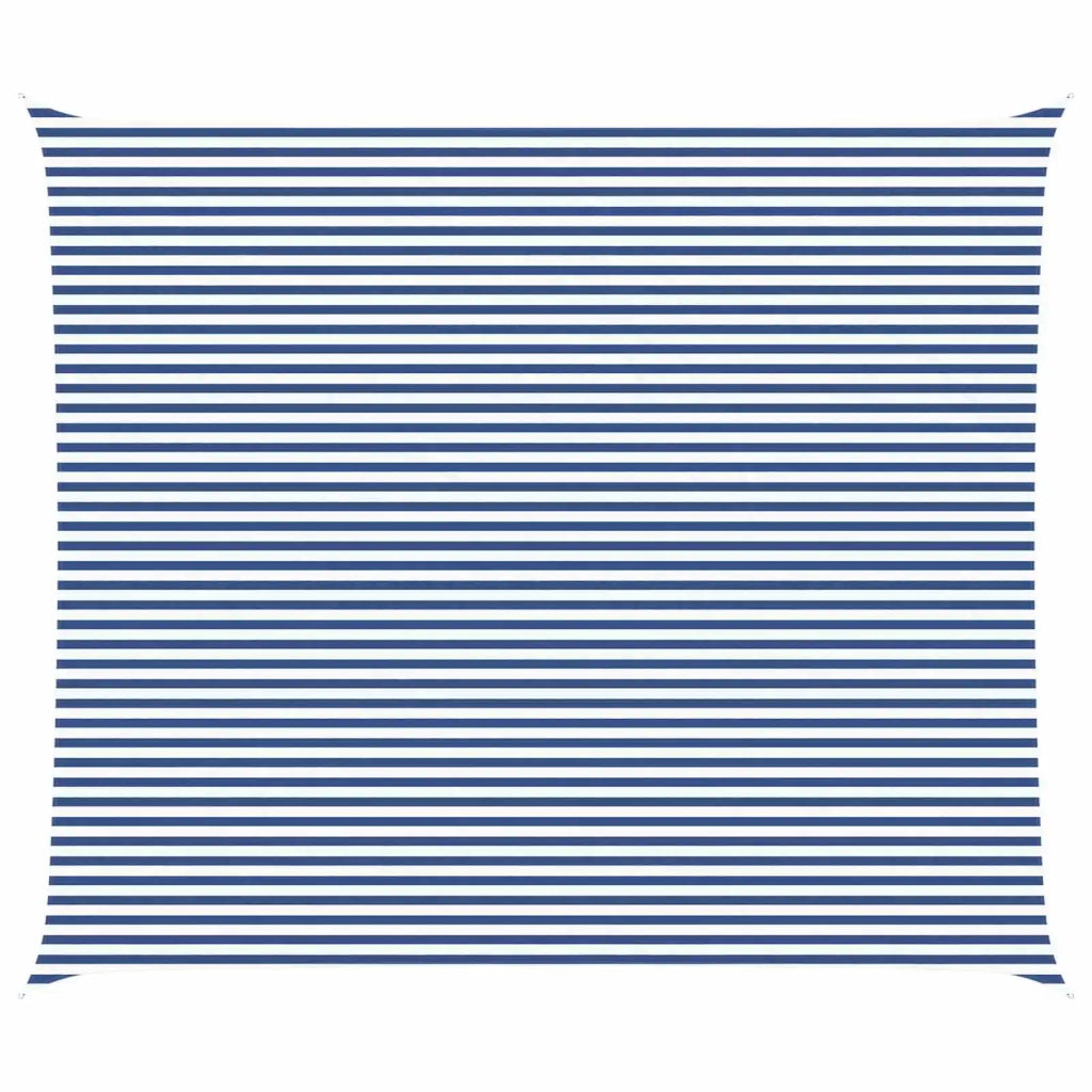 Vela da ombra solare-Telo Ombra-Vela Ombreggiante-Parasole a Vela Blu e Bianco 7 x 6 m