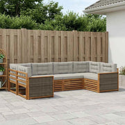 Set di divani da esterno 6 pz Naturale e Grigio Chiaro 3383769