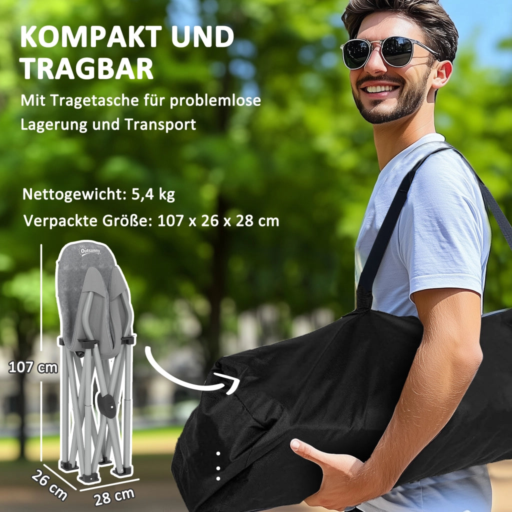 Sedia pieghevole ¨C zephmum ¨C imbottita, con tasche laterali, portatile, colore grigio scuro