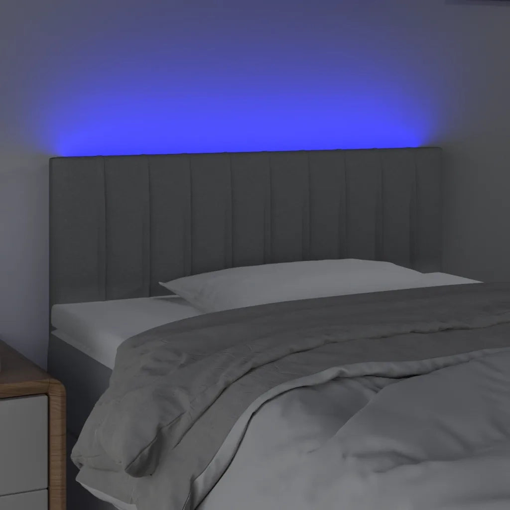 Testiera a LED Grigio Chiaro 100x5x78/88 cm in Tessuto 3121840