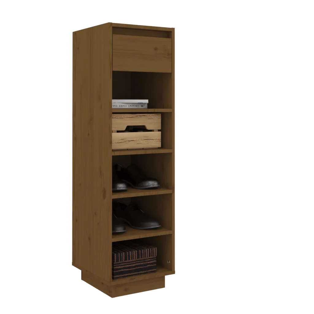 Scarpiera Marrone Miele 34x30x105 cm in Legno Massello di Pino