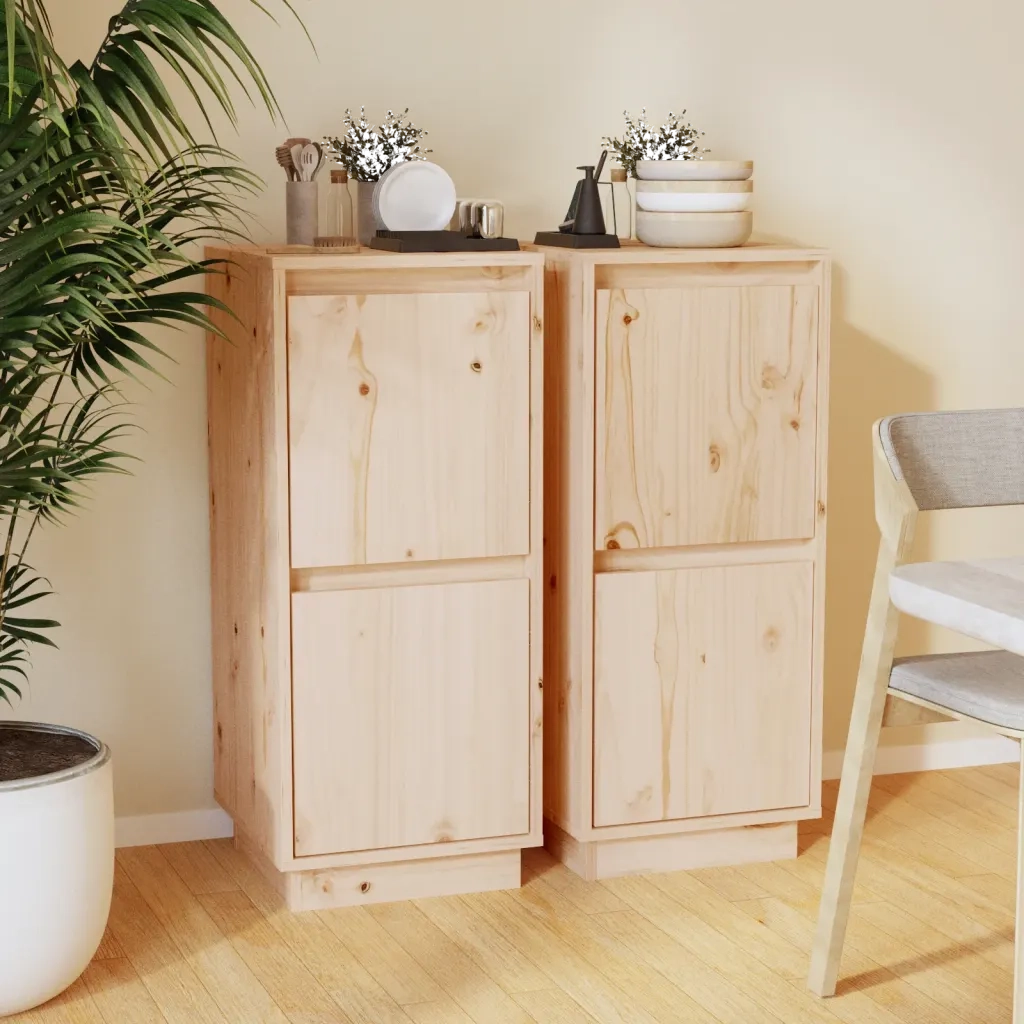 Credenze 2 pz 31,5x34x75 cm in Legno Massello di Pino cod mxl 8042
