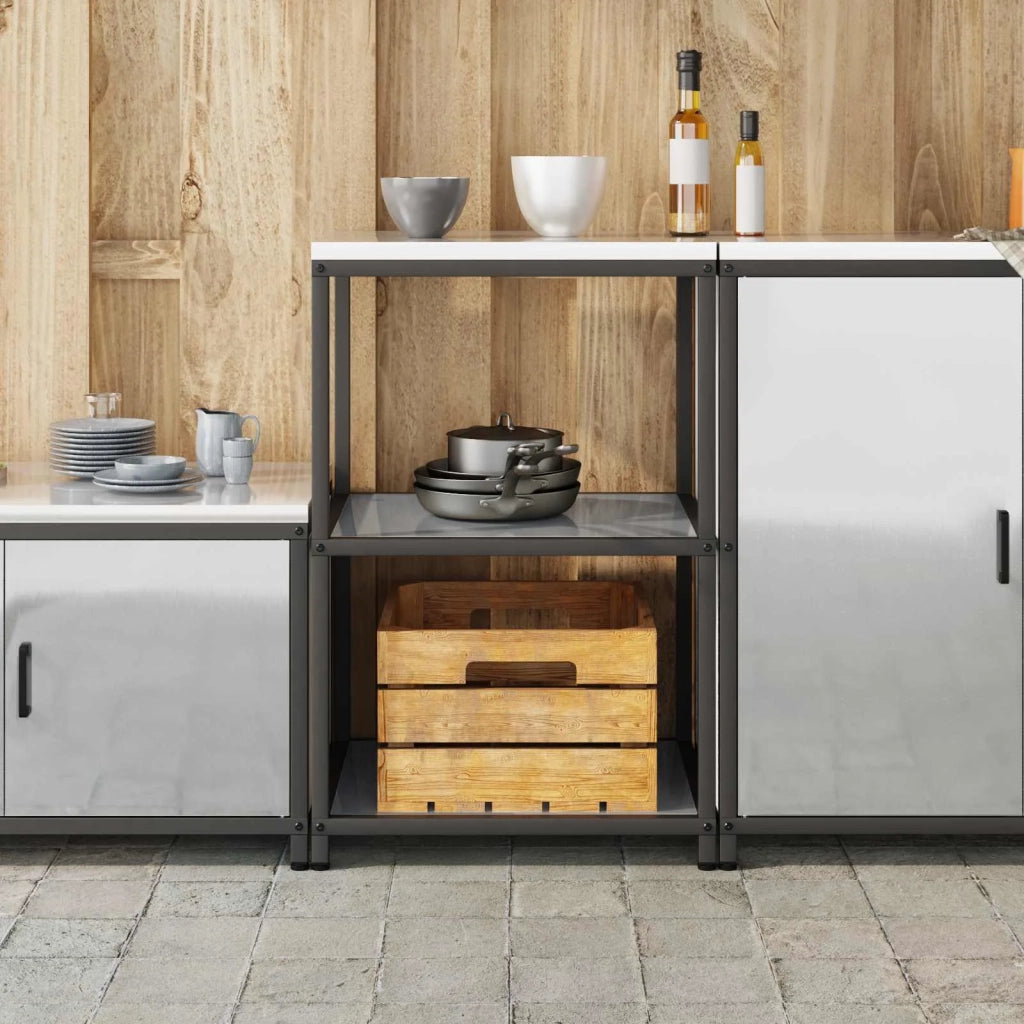 Stoccaggio in cucina Argento 60 x 50 x 92 cm Acciaio 874966