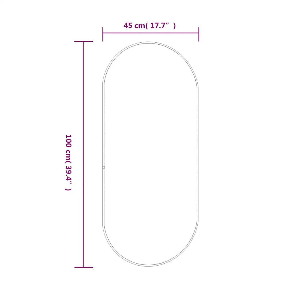 Specchio da Parete Dorato 100x45 cm Ovale 348201