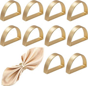 Servetringhe decorative, eleganti servetringhe a forma semicircolare, servetringhe in metallo, decorazione da tavola per Natale, 4,8 x 3,3 cm, 10 pezzi (oro)