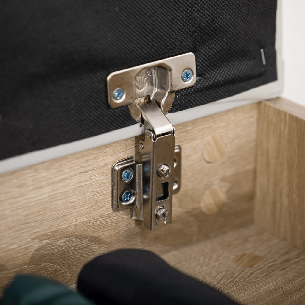 Scarpiera Salvaspazio Imbottita con Spazio a Scomparsa 80x30x45 cm in Legno e Pelle PU Colore Legno
