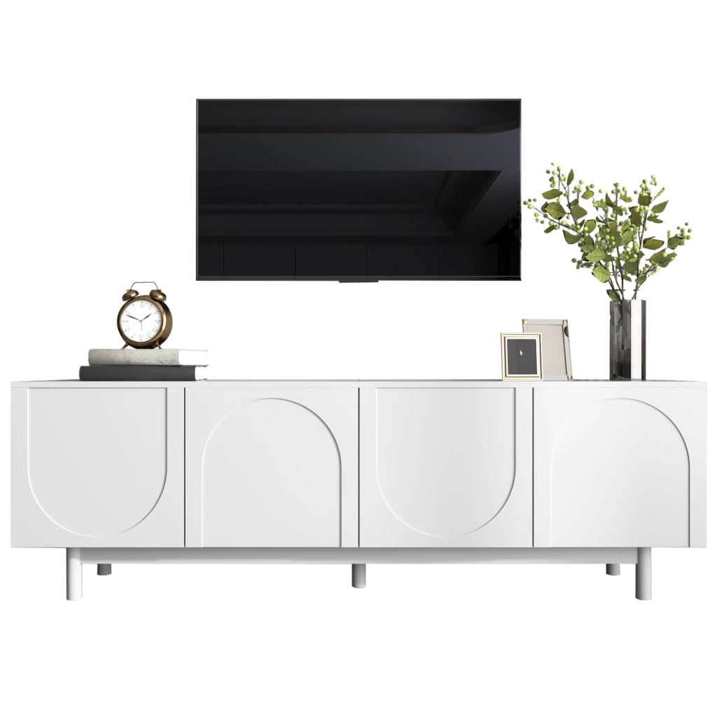 Mobile TV Lowboard ¨C MINIMAL ¨C Bianco, 175x38x56 cm, Ripiani Regolabili