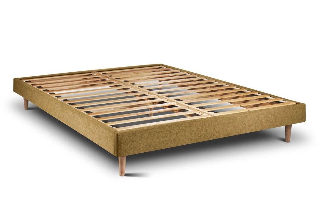Letto 150x190 cm con testata imbottita - Tessuto Tela opaca