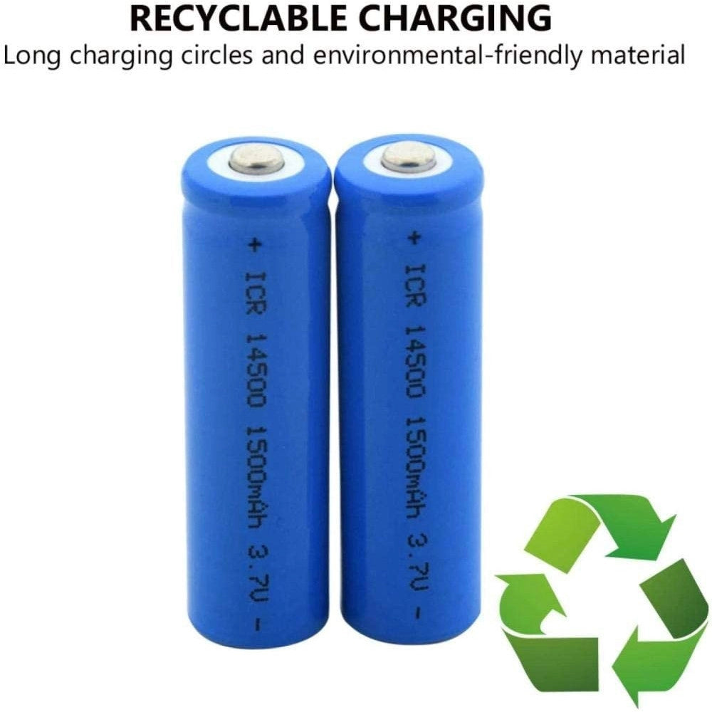 Trade Shop - 4 Batteria Agli Ioni Di Litio Da 3,7v 1500mah Icr 14500 Per Microfono Mod Aereo -