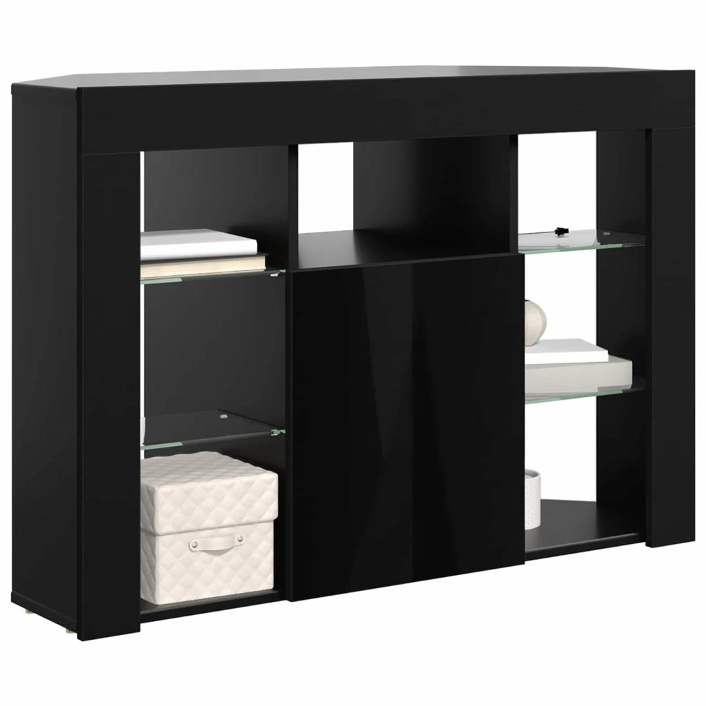 Mobile TV LED Angolare 100x40x68cm Nero Legno ingegnerizzato 889786