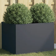 Fioriera-Vaso-Contenitore per Piante Antracite 62x47x46 cm in Acciaio