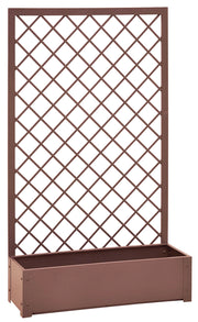 Fioriera con Traliccio con Cornice Verdemax 90x32x150 cm in Metallo Corten