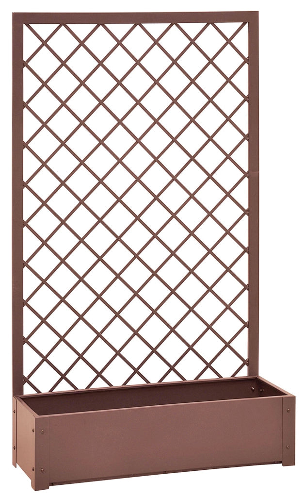 Fioriera con Traliccio con Cornice Verdemax 90x32x150 cm in Metallo Corten