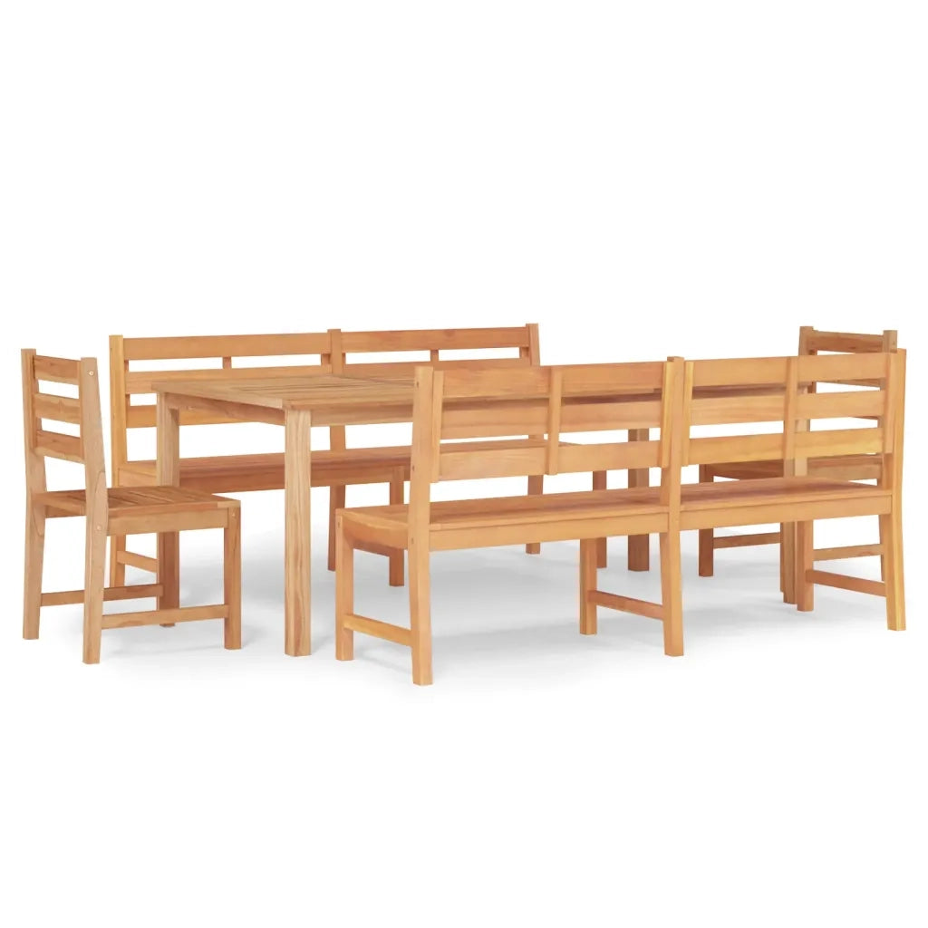 Set da Pranzo per Giardino 5 pz in Legno Massello di Teak 3157204