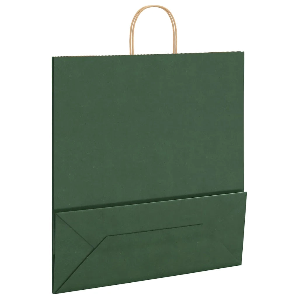 Sacchetti di Carta 250 pz con Manici Verdi 45x17x48 cm CFW2927361