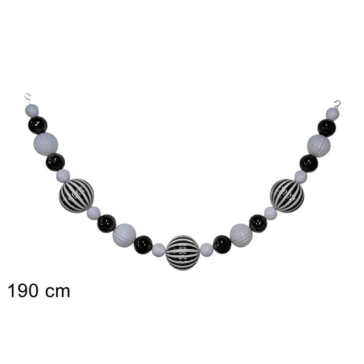 GHIRLANDA 23 PALLINE 190CM DI LUNGHEZZA DECORO SCACCHI DI DUEESSE