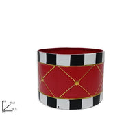 CESTA IN LATTA DECORO TAMBURO ROSSO H14 DIAM 19.5 DI DUEESSE CHRISTMAS