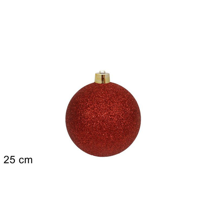 PALLA DI NATALE DIAMETR 25 CM GLITTERATA ROSSA DI DUEESSE CHRISTMAS