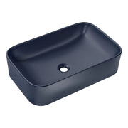 Lavabo rettangolare da appoggio 61x38 cm blu marino bagno