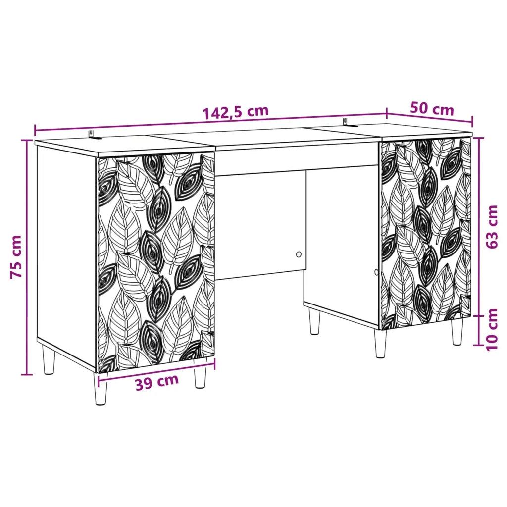 Scrivania Rovere Fumo 142,5 x 50 x 75 cm Legno ingegnerizzato 3414617