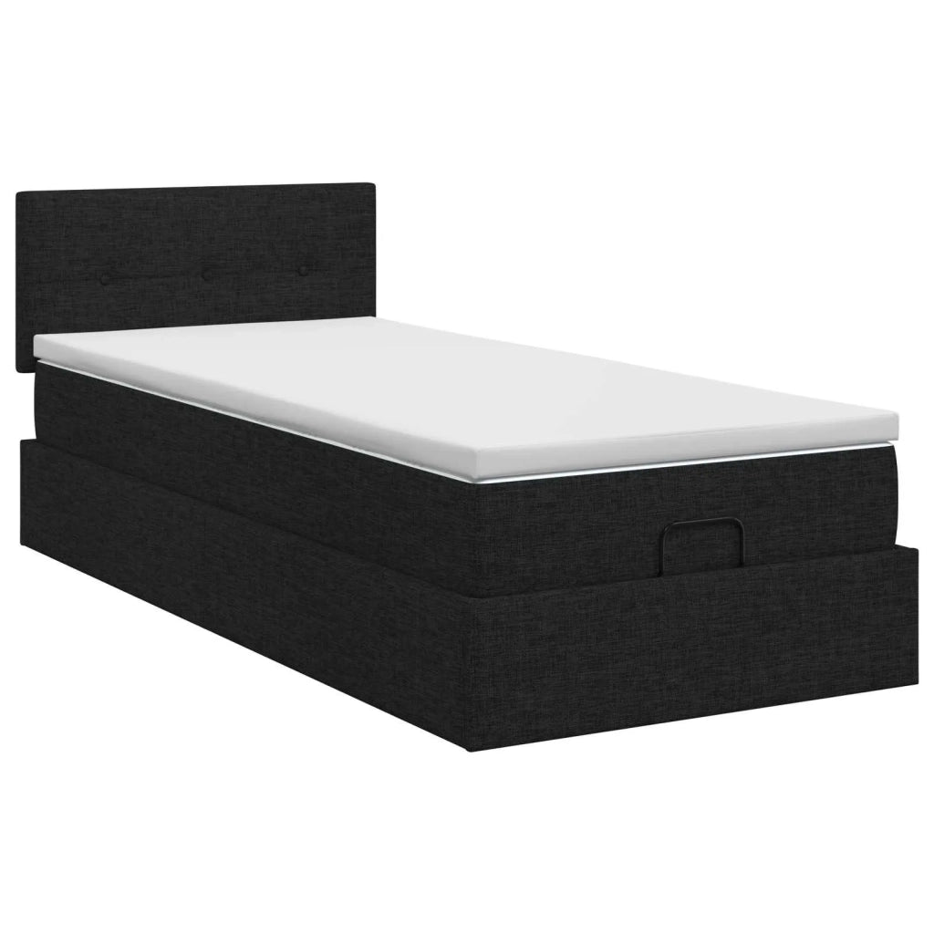 Letto ottomano con materasso Nero 80 x 200 cm Tessuto 3456283